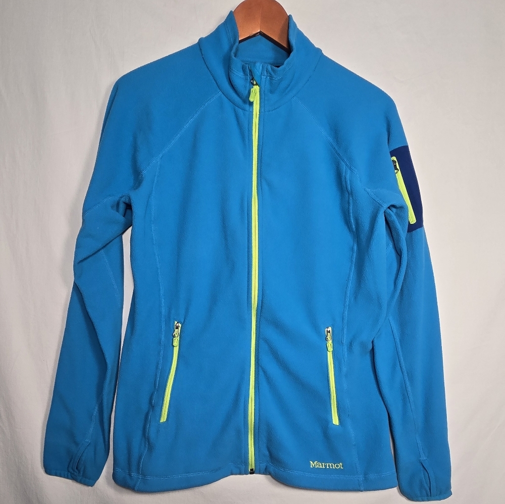Blue Marmot Polartec Fleece Jacket  Large, Pockets, Thumb Holes